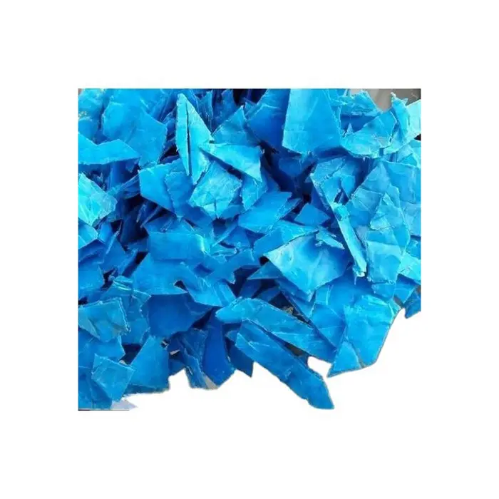 Exportación profesional limpio reciclado HDPE tambor azul restos de plástico/tambores HDPE Regrind/ Flakes