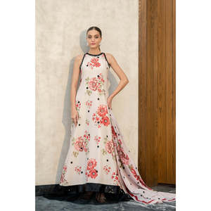 Lulusar 3-PC Shemoz Silk Print Set Includes Dupatta and <b>Sequined</b> Chiffon Trouser-BIC-2002 <b>Top</b> Not Included - Product Image 1