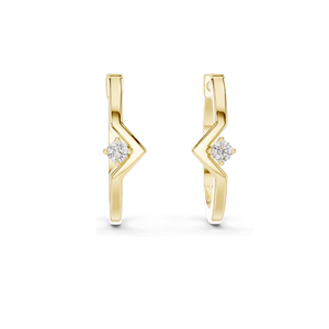 Boucles d'oreilles créoles en diamant de laboratoire 0,04 CT, Moissanite VVS-VS-EF, Or 18 carats, 14 carats, 10 carats et Argent 925, Or rose, Or jaune, Or blanc - Product Image 4