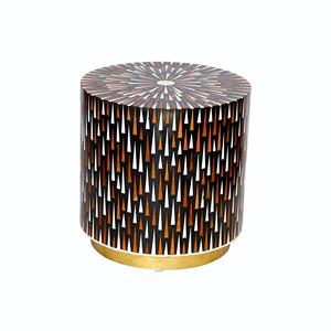 High Quality New Items Mother of Pearl <b>Stool</b> Inlay Drum <b>Table</b> Modern Living Room Drum <b>Table</b> Handmade in Vietnam - Product Image 5