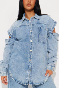 Chaqueta Vaquera Tejida Holgada y Transpirable para Mujer, Venta al por Mayor, Superventas, Ecológica, Reversible, Moda Primavera-Invierno - Product Image 3