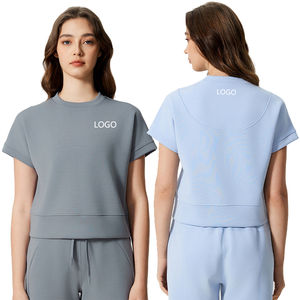 Ventes en gros B2B de hauts à col rond pour femmes, options unies et imprimées, hauts à col rond respirants pour femmes, vente en gros de t-shirts personnalisables - Product Image 1