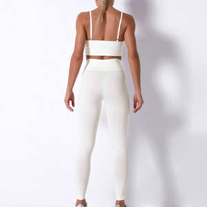 Ensembles de Yoga Fitness femmes sport blanc vêtements de sport femmes Gym Yoga ensemble ensembles d'entraînement Yoga haut et vêtements de sport costume respirant - Product Image 2