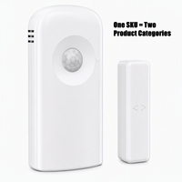 Détecteur de mouvement et d'entrée intelligent WiFi à double capteur PIR + contact de porte pour la sécurité et l'automatisation de la maison