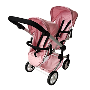 Apexcel Poussette double de luxe pour poupées, poussette de jogging, landau, poussette combinée, chaise haute, porte-bébé, chariot, en plastique et mousse, OEM ODM, 2-4 ans - Product Image 2