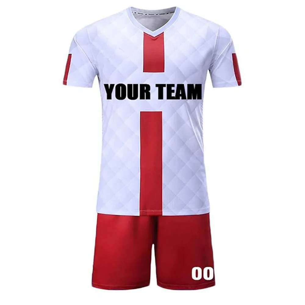 2024 Fabriek Gemaakt Voetbal Jersey Op Maat Gemaakte Topkwaliteit Voetbal Uniform Sport 100% Polyester Voetbal Uniform