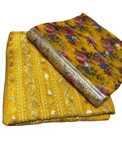 2022 Summer Hot Selling Indian Pakistani Embroidered Chiffon Salwar Kameez Heavy Sequence Work <b>Dress</b> for Special Occasions - Product Image 1