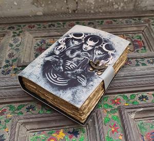 Logotipo personalizado hilo costura A5 espiral organizador suave cubierta adultos Color impresión cuero diario con sillín costura regalo en caja - Product Image 5