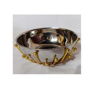 Frutero seco decorativo único, metal plateado y dorado, elegante diseño articulado, perfecto como centro de mesa empaquetado en cartón - Product Image 3