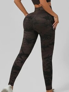 Leggings de yoga pour femmes de haute qualité, tricotés, taille mi-haute, avec poches, sans couture, doux, en élasthanne/nylon, longueur genou, pantalon de fitness - Product Image 3