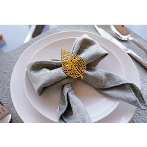 Juego de 6 servilleteros dorados de forma irregular hechos a mano, servilleteros de Metal con textura moderna para Decoración de mesa elegante - Product Image 5