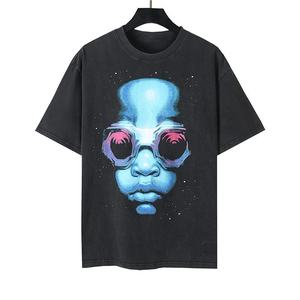 Camisetas personalizadas para hombre Impresión de pantalla de seda de ajuste suelto Diseño alienígena Impresión digital en tela de poliéster/algodón - Product Image 6