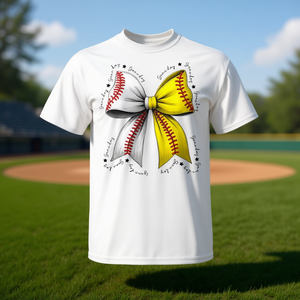 T-Shirt Coquette per Mamma Appassionata di Baseball e Softball con Motivo a Fiocco per Eventi Promozionali - Product Image 3