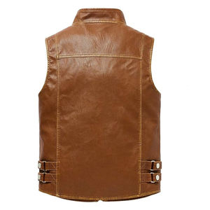 Meilleur prix de gros, gilet en toile et cuir pour homme, nouveau style, taille personnalisée, respirant, très populaire, fabriqué au Pakistan - Product Image 3