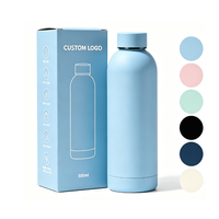 Bouteille d'eau isotherme en acier inoxydable mat écologique de 500 ml avec couvercle à vis, thermos pour le sport quotidien, le bureau et les activités de plein air