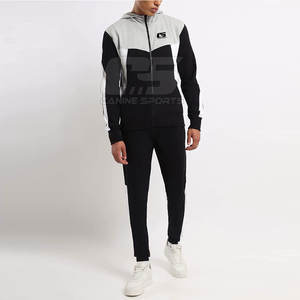 Men's New Fashionable Plus Size <b>Hooded</b> Track Suit 100% Cotton Solid Pattern <b>Zip</b>-Up Design Customizable Logo Breathable Quick Dry - Product Image 2