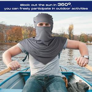 Balaclava ผ้าคลุมหน้าระบายอากาศได้ดีคอยาวป้องกันคอสำหรับผู้ชายป้องกันแสงแดดฤดูร้อน - Product Image 4