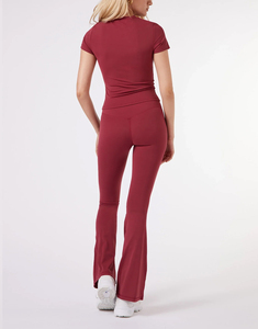 <b>Flare</b> <b>Leggings</b> for Women with Scrunch Butt Elastic Waist Yoga <b>Leggings</b> Fitness Wear Customized Women <b>Leggings</b> - Product Image 4