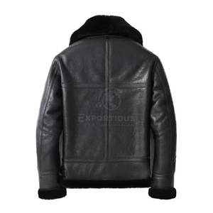 Veste d'hiver en cuir et fourrure pour homme, prix de gros bon marché, respirante, légère, logo frontal personnalisable - Product Image 2