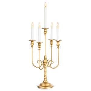 Bougeoir Candélabre en or à 5 bras pour la décoration de la maison pour les mariages Noël et église quantité minimale de commande bas disponible - Product Image 2