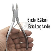 Coupe-ongles professionnel pour les orteils, 6 pouces, en acier inoxydable robuste, ciseaux à cuticules, pince à ongles professionnelle pour podologie, boîte extra-longue