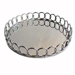 Plateau de service en Nickel fini pour les plats d'hôtel, plaque élégante en métal poli brillant, célèbre - Product Image 4