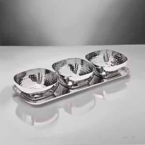 Tazón Desechable Decorativo de Acero Inoxidable Pulido para Exhibir Dulces y Frutos Secos - Product Image 1