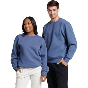 Sweat-shirt vintage bleu pour homme, col rond, en coton molletonné, coupe ample, respirant, confortable, brodé - Product Image 1