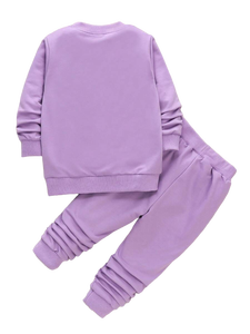 Conjuntos Deportivos Casuales de Invierno para Niños, Sudaderas de Cuello Redondo de Felpa, Pantalones Deportivos, Chándal de 2 Piezas - Product Image 3