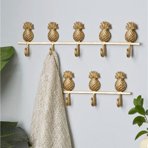 Brass Key Wall Hanging Organizer Fruit Shape 8 <b>Hooks</b> in 1 Hanger Gold Color <b>Hooks</b> and <b>Rails</b> Office Key Hanging <b>Hooks</b> - Product Image 2