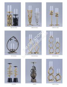 Ensemble de supports de bougies en métal de style simple, support de bougie décoratif, fournitures de mariage, vente chaude, finition nickel, décoration d'événement faite à la main - Product Image 5