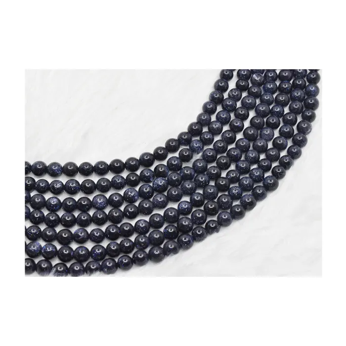 2024 Latest Arrival High Quality Polished Natural Round Gemstone 14mm Blue Sandstone Grade A Round Beads
