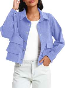 Chaqueta Corta de Pana para Mujer, con Botones, Manga Larga, Ligera, para Primavera y Otoño - Product Image 4