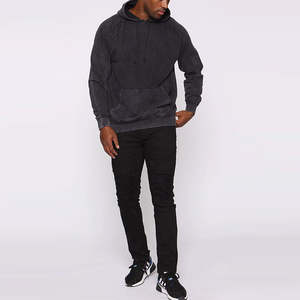 Sweat-shirts à capuche pour hommes les plus vendus, lavage à l'acide, matière polaire de haute qualité, logo personnalisé, motif uni, OEM, couleur unie, meilleur prix - Product Image 3