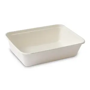Contenitore per Pranzo Quadrato Usa e Getta con Coperchio Facile da Applicare, Ecologico e Pratico per Lavoro o Scuola - Product Image 1