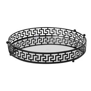 Plateau marocain rond en laiton pour décorations de centres de table de mariage plateau de service en laiton gravé à vendre - Product Image 6