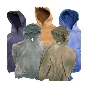 Vintage Sun Faded Hoodies French Terry personnalisé Zip Up en détresse détruit lourd coton lavé à l'acide Hoodies - Product Image 4