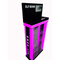 Expositor de Ropa Acrílico LED Rosa Moderno, Ecológico, Reciclable y de Lujo, Personalizado de Fábrica, con Reproductor de Video LCD