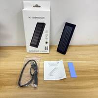 Handisen HDS-SC01-2 1 M.2 SSD Casing Aluminium USB 3.2 NVME NGFF Mendukung Pelindung Silikon untuk Ukuran 2230/2242/2260/2280
