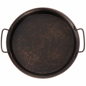 ถาดเสิร์ฟอาหารทรงกลมเหล็กชุบสังกะสีสไตล์โมเดิร์น สีเงินโบราณ เหมาะสำหรับใช้ในบ้านและโรงแรม ถาดเสิร์ฟอาหารและเครื่องดื่ม - Product Image 3