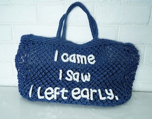 2025 Eco-Chic Bohemian Yute Crochet Tote Bags Alta calidad Compras diarias Patrón de letras coloridas Tendencia Diseño de moda - Product Image 2