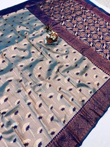 Latest Designer Pure Silk Copper Zari Work Border Saree by Fab Zone - Product Image 3