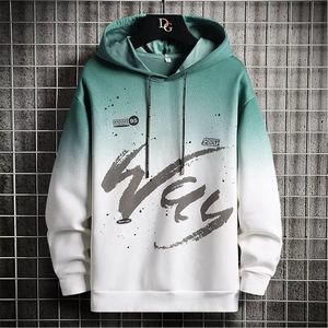 Men's Embroidered Gradient Color Pullover Hoodies Pocket Design Winter Digital Printing Polyester/Cotton <b>Material</b> Customized - Product Image 2