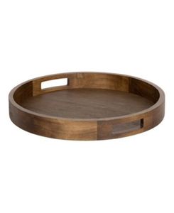Plateau de service en bois d'acacia de forme hexagonale Fabricant et exportateur Plateau de service en bois de conception personnalisée avec poignée - Product Image 2