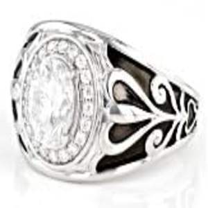 Anillo de Compromiso y Boda de Lujo para Hombre, en Plata de Ley 925, Chapado en Oro, con Moissanita de Corte Ovalado - Product Image 1