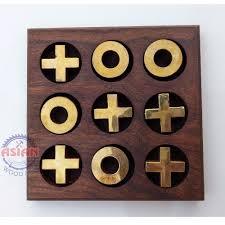 Elegante juego de madera hecho a mano Tic Tac Toe Zero Cross Board para niños de todas las edades para verano invierno primavera - Product Image 3