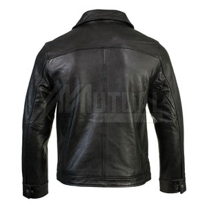 Chaqueta de cuero de alta calidad Chaqueta de cuero con logotipo personalizado Ropa de moda Chaqueta de cuero para hombres - Product Image 6