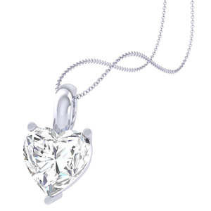 Collar con Colgante Solitario de Plata de Ley 92.5 Clara, Chapado en Oro Blanco, con Forma de Corazón, para Mujeres y Niñas, Colgantes y Dijes Finos - Product Image 5