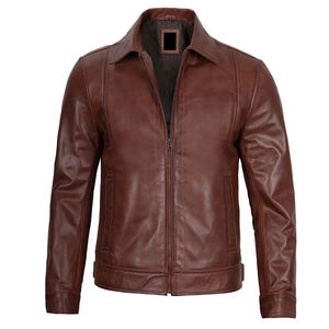 แจ็กเก็ตหนังสำหรับผู้ชายเสื้อแจ็คเก็ตหนังแขนยาวสำหรับฤดูหนาวดีไซน์ล่าสุด - Product Image 3