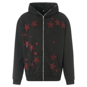 Taux raisonnable hommes strass sweat à capuche zippé dernier style anti-rides meilleur matériel strass sweats à capuche unisexe - Product Image 1